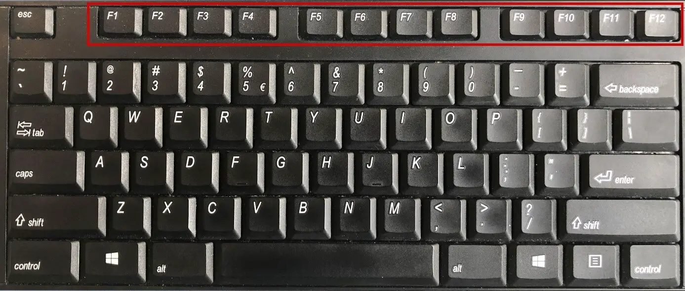 Funktionstasten auf einer Windows-Tastatur