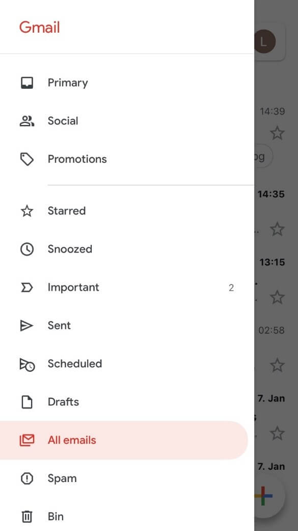 Google Mail-Benutzeroberfläche in der iPhone-Anwendung
