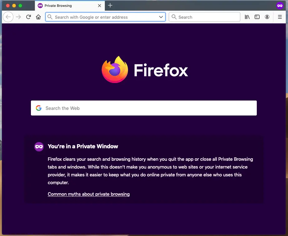 Inkognito-Modus in Firefox