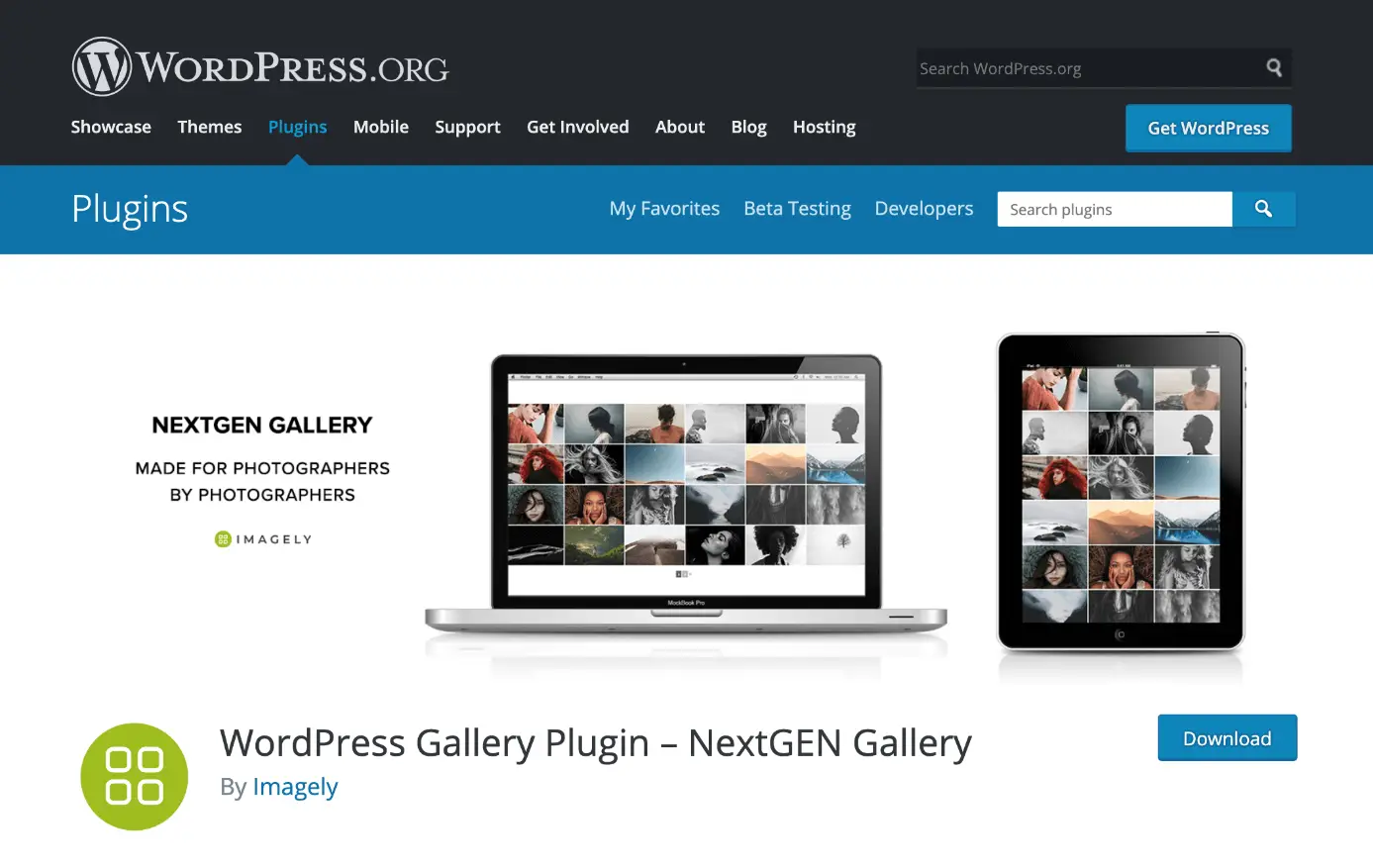 Die NextGEN-Galerie kann von WordPress.org heruntergeladen werden