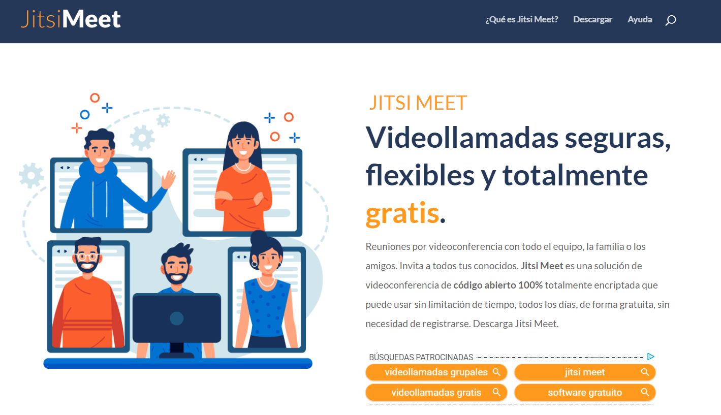Website des Videotelefonie-Anbieters Jitsi Meet