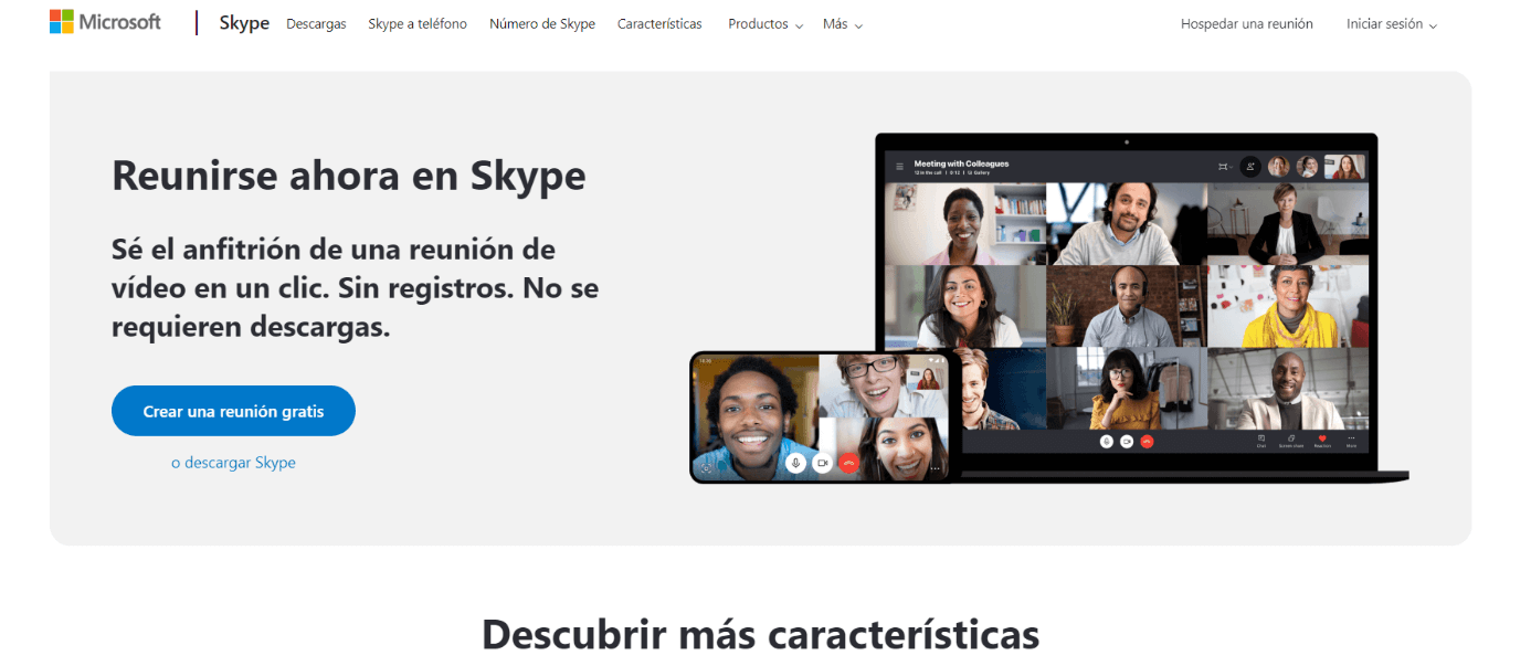 Website des Anbieters von Skype-Videotelefonie