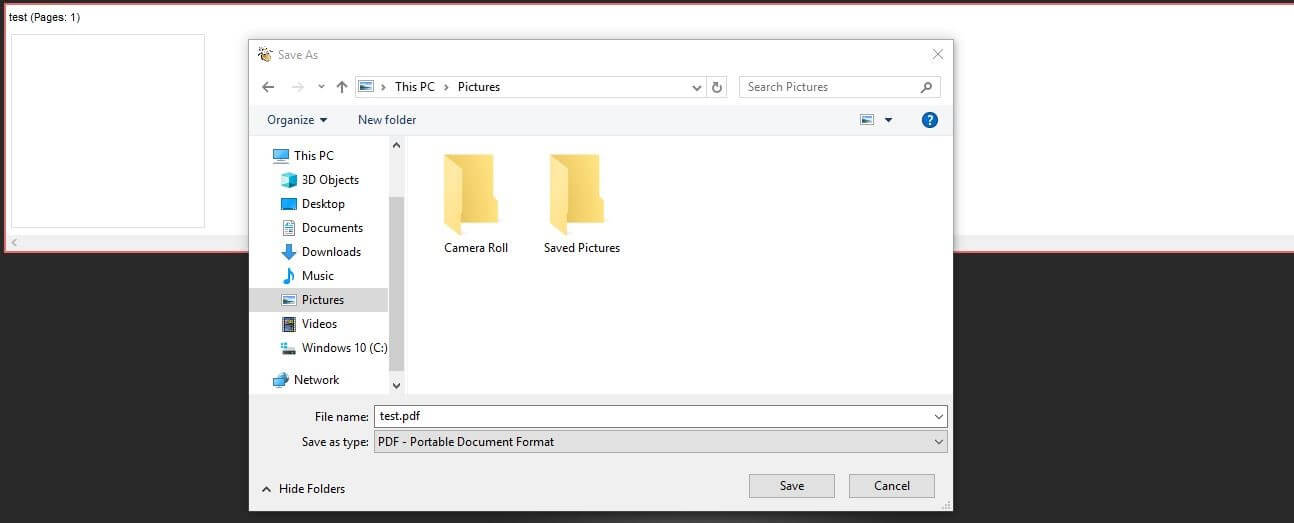 PDF24 Creator - Dateispeicherung