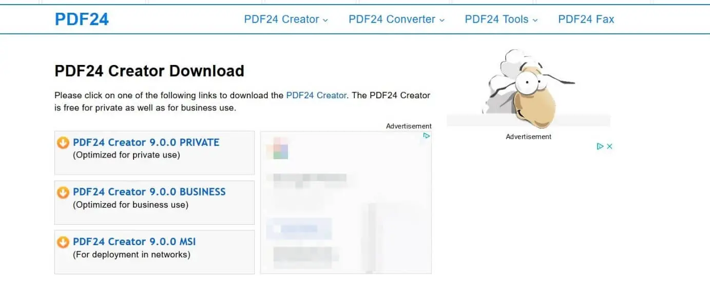 PDF24 Creator-Startseite - Download Center
