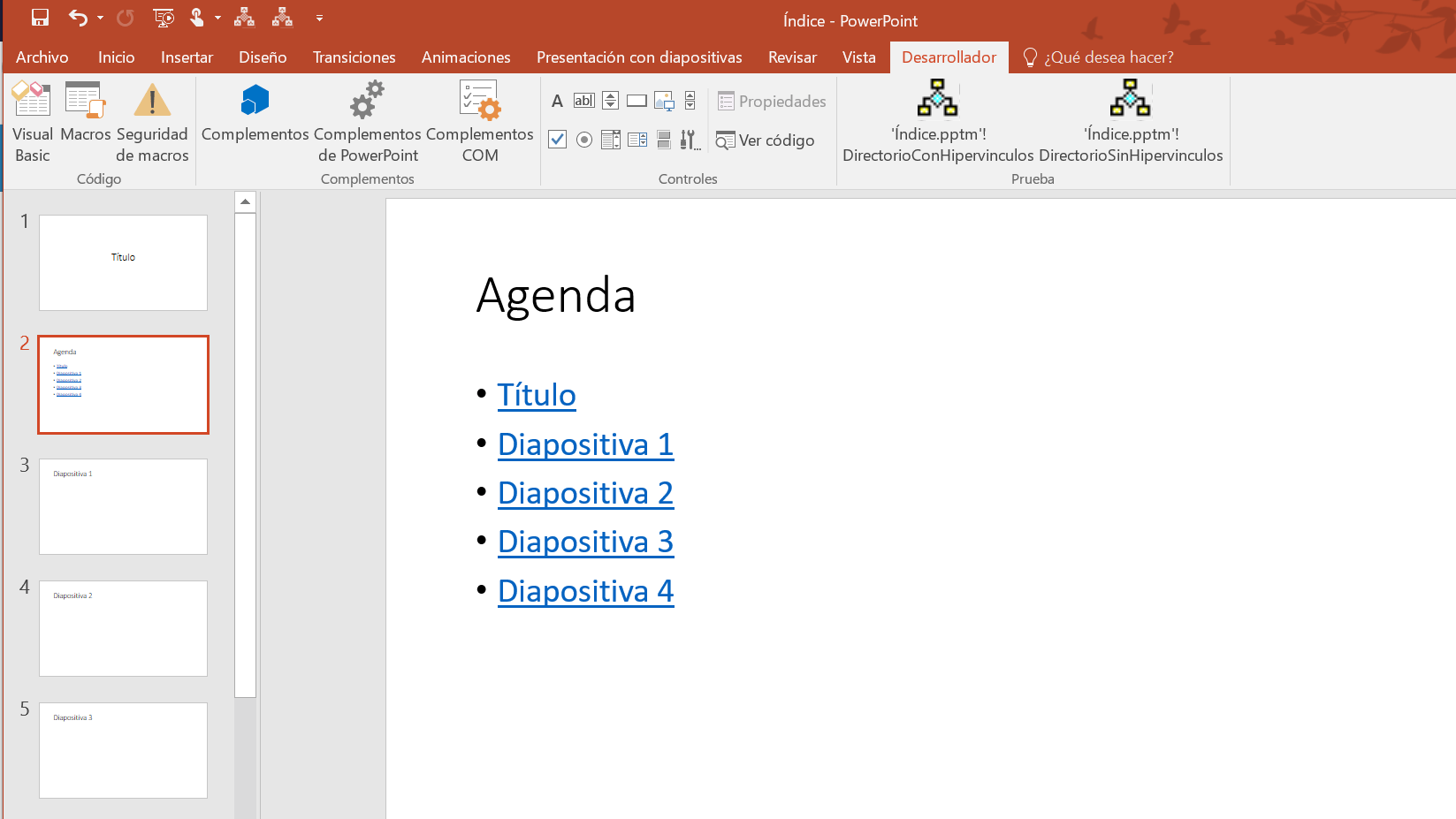 PowerPoint 2016: Beispielindexfolie