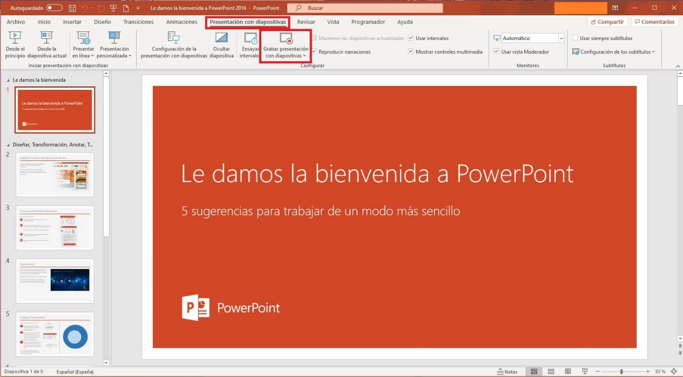 PowerPoint 2016: Registerkarte Diashow