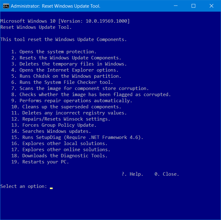 Windows Update Tool zurücksetzen