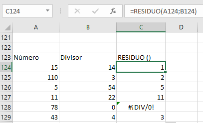 Excel MOD Funktion: Fehlermeldung # DIV / 0!