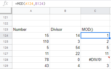 Beispiel einer Excel MOD-Funktion