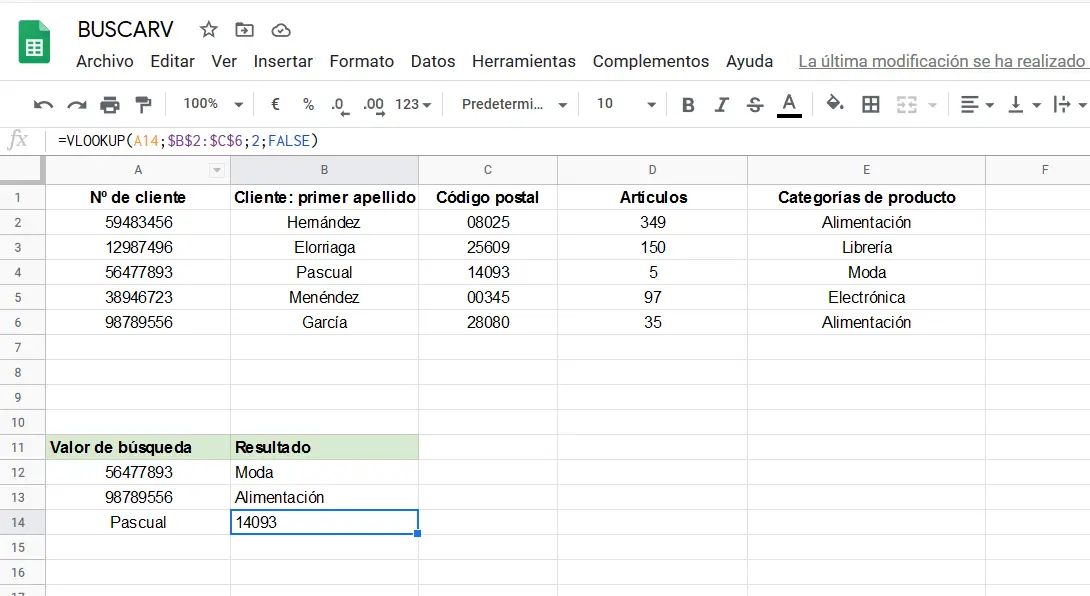 VLOOKUP-Ergebnisse auf Google Sheets