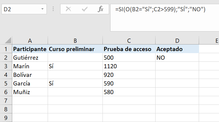 Excel SI-O: Ergebnis der eingefügten Formel.