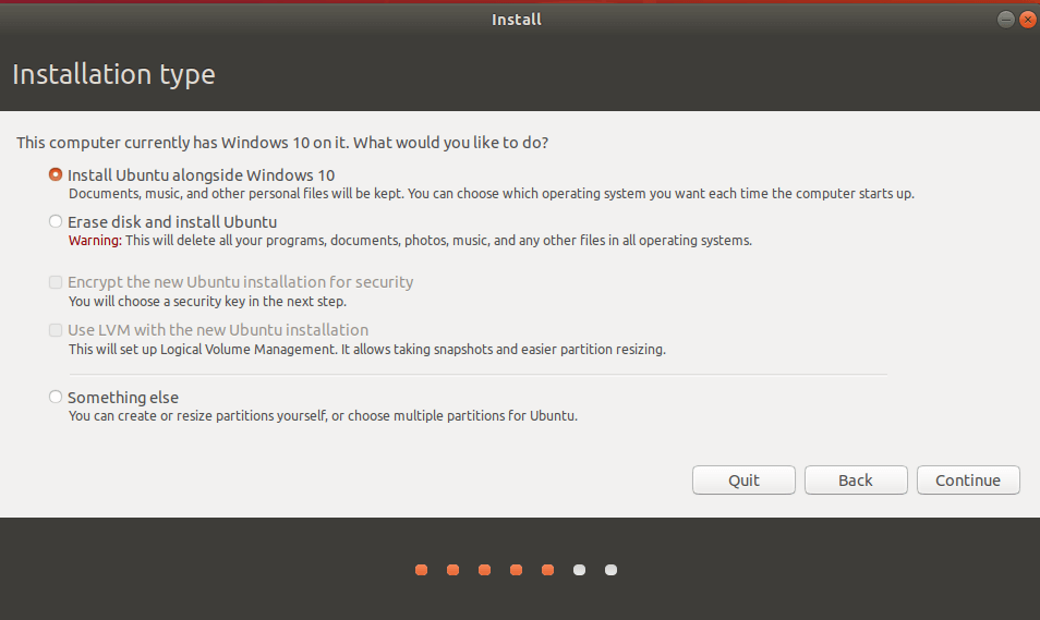 Ubuntu-Installationstyp: paralleles System oder einzelnes Betriebssystem