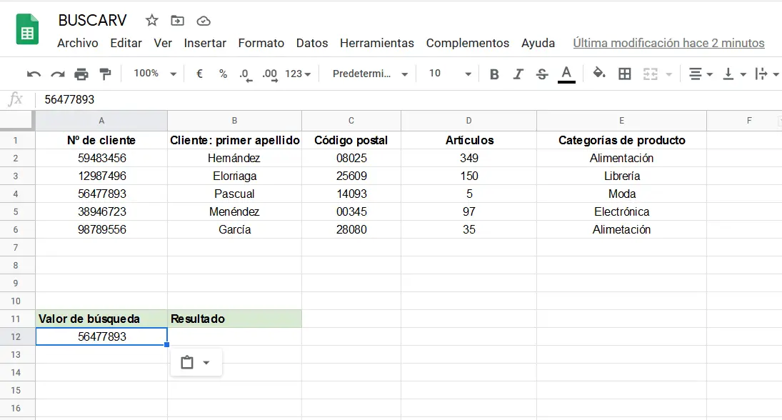 In Google Sheets definierter Suchwert