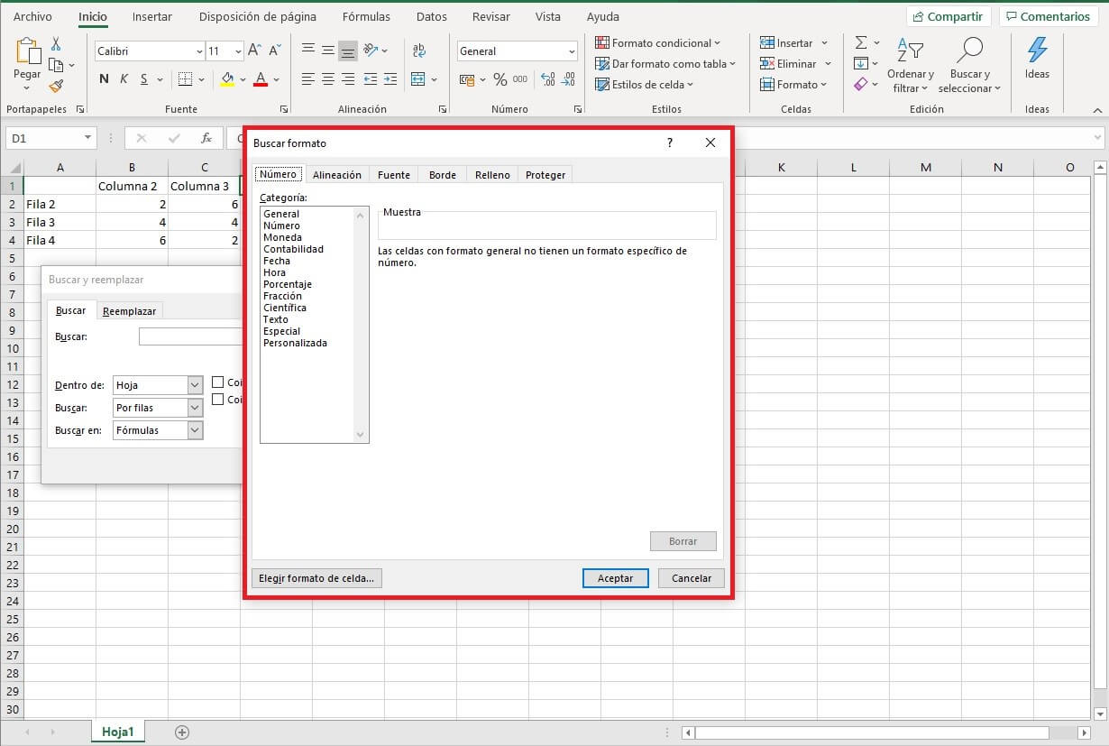 Fenster zum Suchen von Zellen mit einem bestimmten Format in Excel