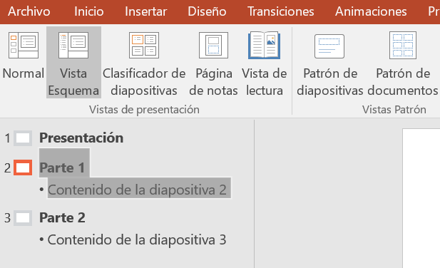 Gliederungsansicht in PowerPoint: Reihenfolge ändern