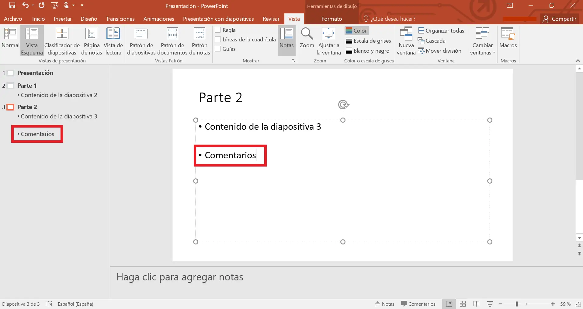 Gliederungsansicht in PowerPoint: Bearbeiten von Inhalten