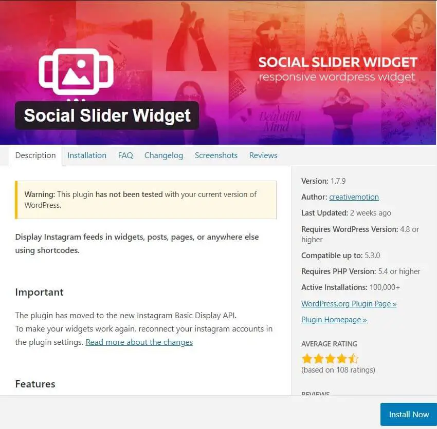 Social Slider Widget das Instagram Widget für WordPress