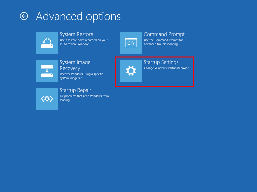 Windows 8-Systemwiederherstellung - Erweiterte Optionen mit Starteinstellungen