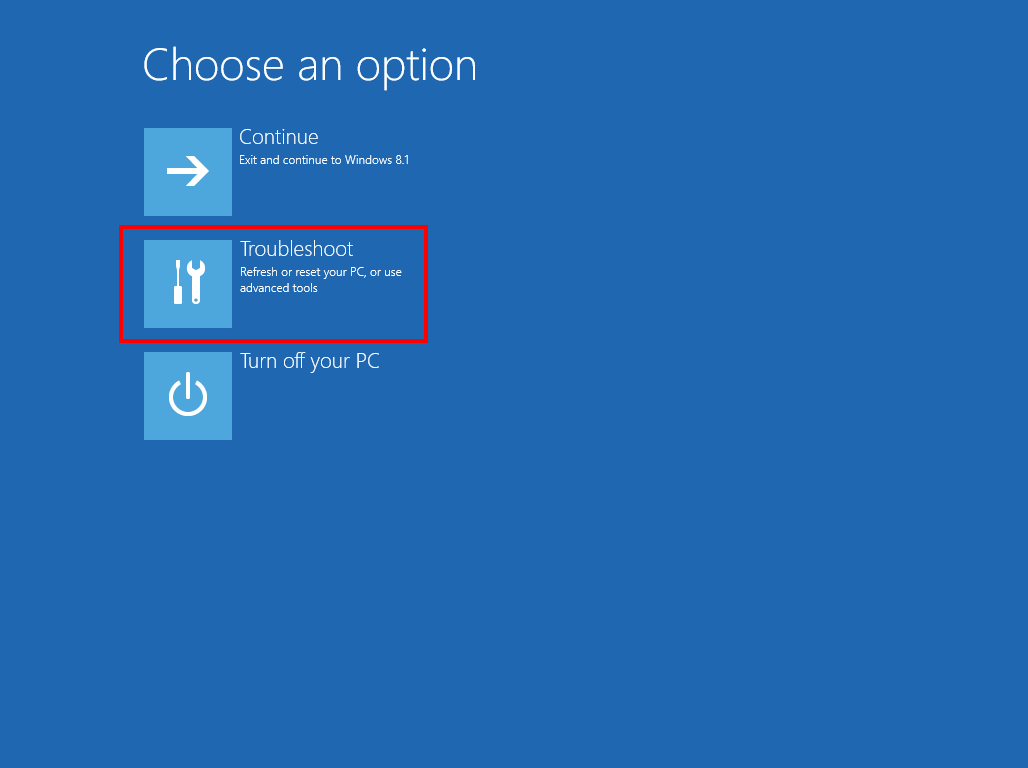 Windows 8-Systemwiederherstellung - Auswählen von Reparaturoptionen