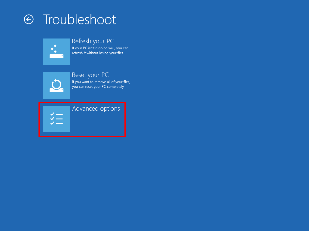Windows 8 System Recovery - Optionen zur Fehlerbehebung