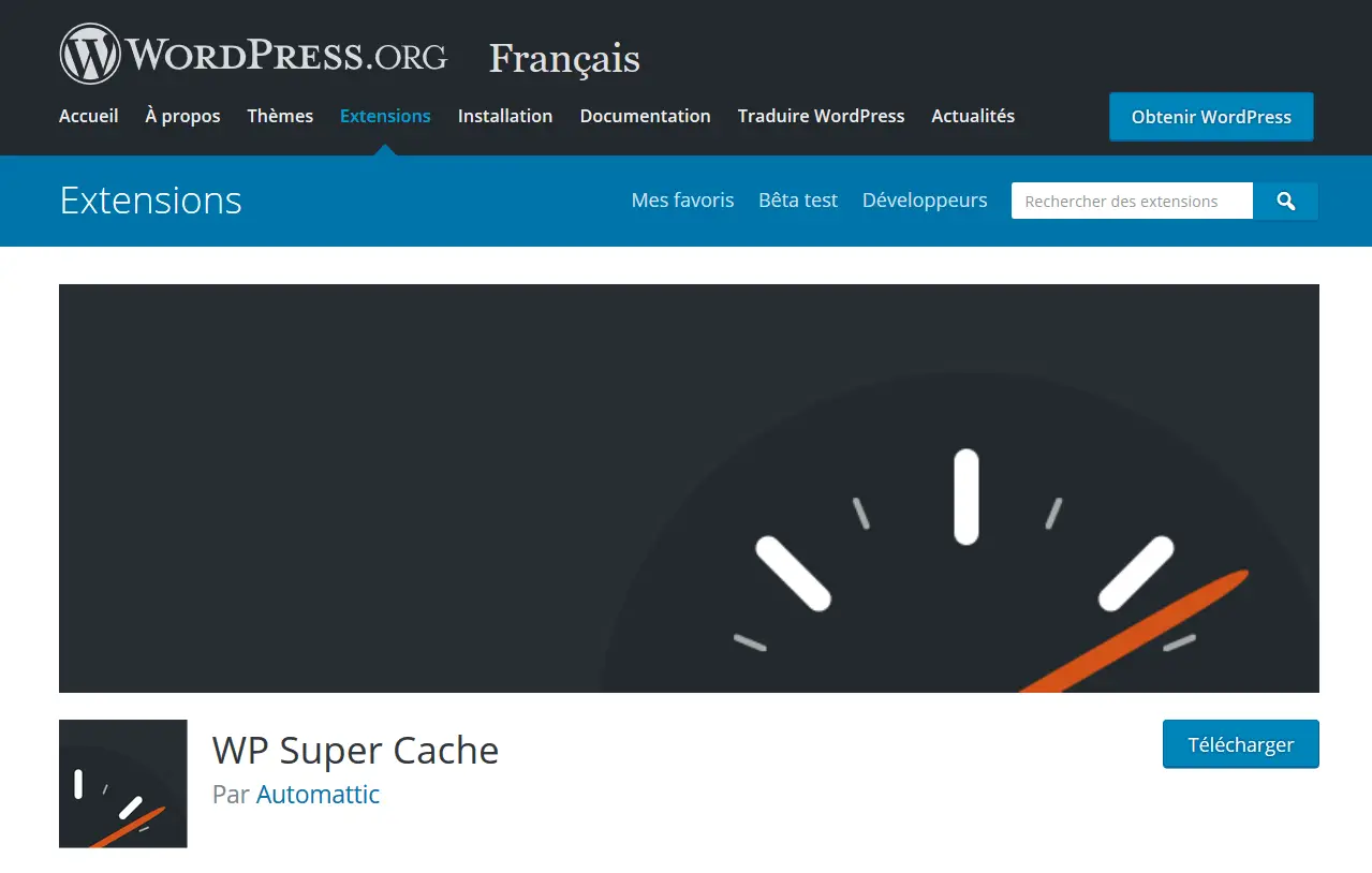 Das WP Super Cache Caching Plugin für WordPress auf WordPress.org