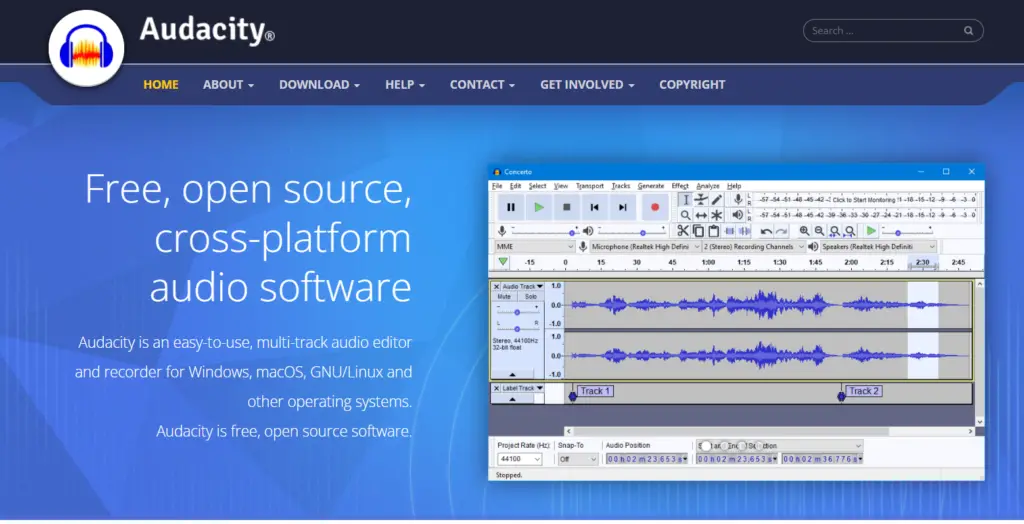 Audacity für Open-Source-Audiobearbeitung.